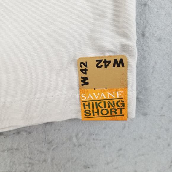 Savane Hiking Shorts Mens 42 Stone Cotton UPF 30 Hidden Tech Pocket Comfort NWT - Picture 12 of 15
